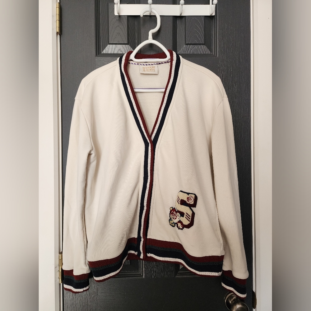 Scotch & Soda Amsterdam Planet Love Collegiate Varsity Cardigan